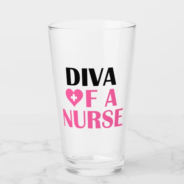 "Diva of a Nurse" Glaskopp (Framsida)