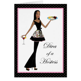 "Diva of a Värdinna" Hälsningskort