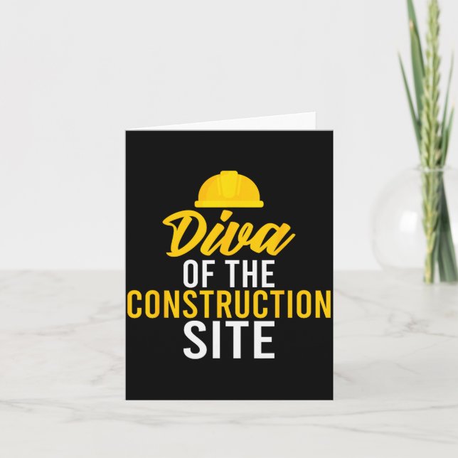 Diva Of The Construction Site Funny Construction W Kort (Framsida)