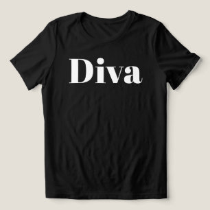 Diva Operasångare Musiker Minimalistisk Musik Tema T Shirt
