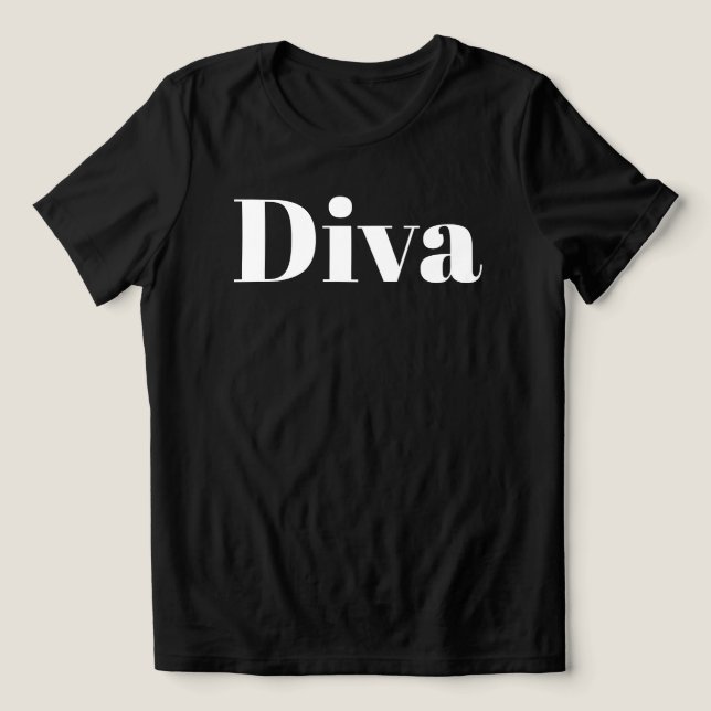 Diva Operasångare Musiker Minimalistisk Musik Tema T Shirt (Design Framsida)