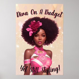 Diva på budgetvägg konst, diva poster, söt poster