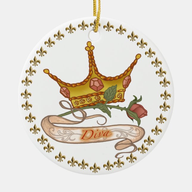 Diva Queen-ornament  Julgransprydnad Keramik (Framsidan)