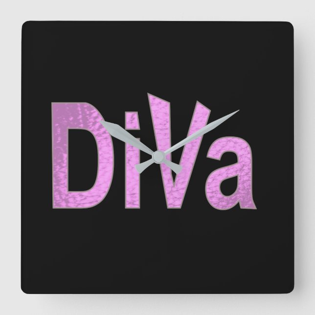Diva Rosa Design Fyrkantig Klocka (Framsida)