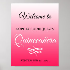Diva Rosa Quinceañera 15:e födelsedag Välkommen Poster