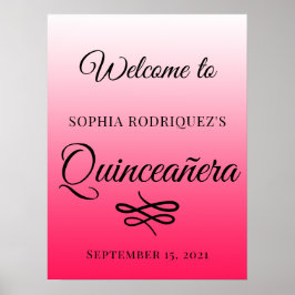 Diva Rosa Quinceañera 15:e födelsedag Välkomsthäls Poster