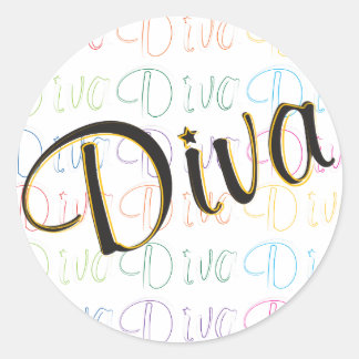 Diva Round Sticker Runt Klistermärke