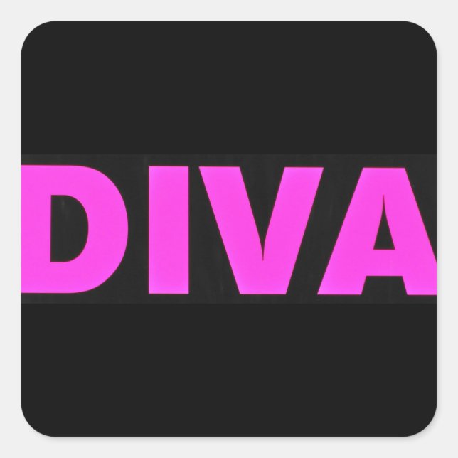 Diva Sticker Fyrkantigt Klistermärke (Framsida)