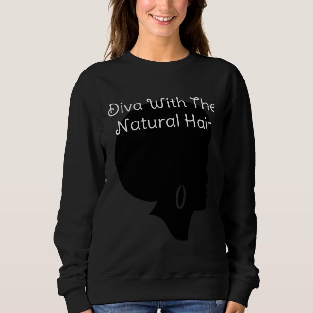 Diva With Natural Hair African American Black Wome T Shirt (Framsida)