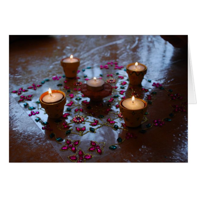 Divali Hälsningskort (Framsidan Horizontal)