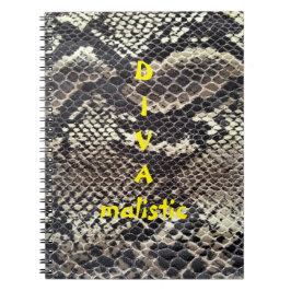 DIVAmalistic Brown Snakeskin Skriv ut bärbar dator Anteckningsbok