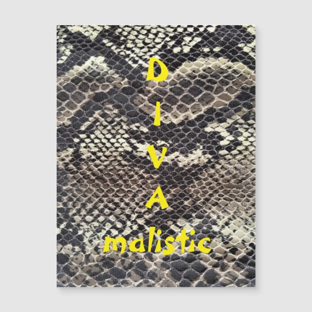 DIVAmalistic Brown Snakeskin Skriv ut magnetkort (Framsida)