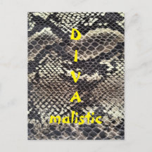 DIVAmalistic Brown Snakeskin Skriv ut vykort