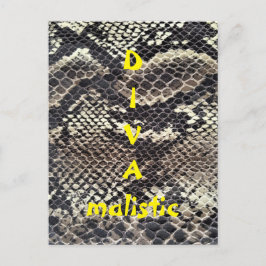 DIVAmalistic Brown Snakeskin Skriv ut vykort
