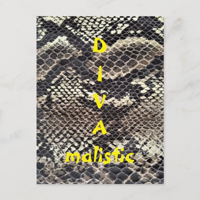 DIVAmalistic Brown Snakeskin Skriv ut vykort (Framsida)