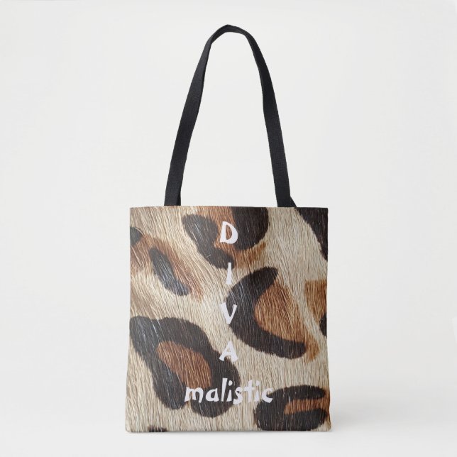 DiVAmalistic Leopard Print Tote Bag Tygkasse (Framsida)