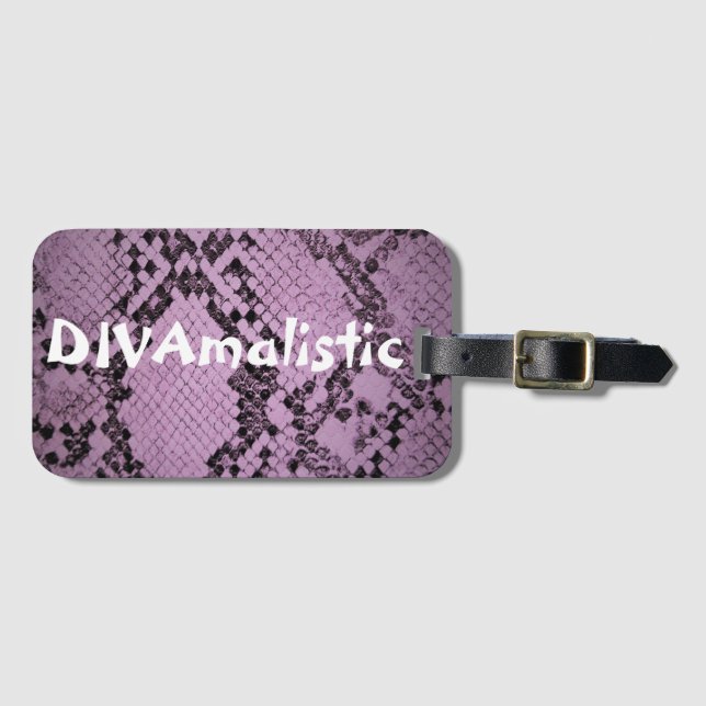 DIVAmalistic Lila Snakeskin Print Bag-Märkre Bagagebricka (Framsida horisontal)