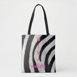 DIVAmalistic Zebra tryck Tote Bag Tygkasse