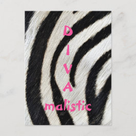 DIVAmalistic Zebra tryck vykort