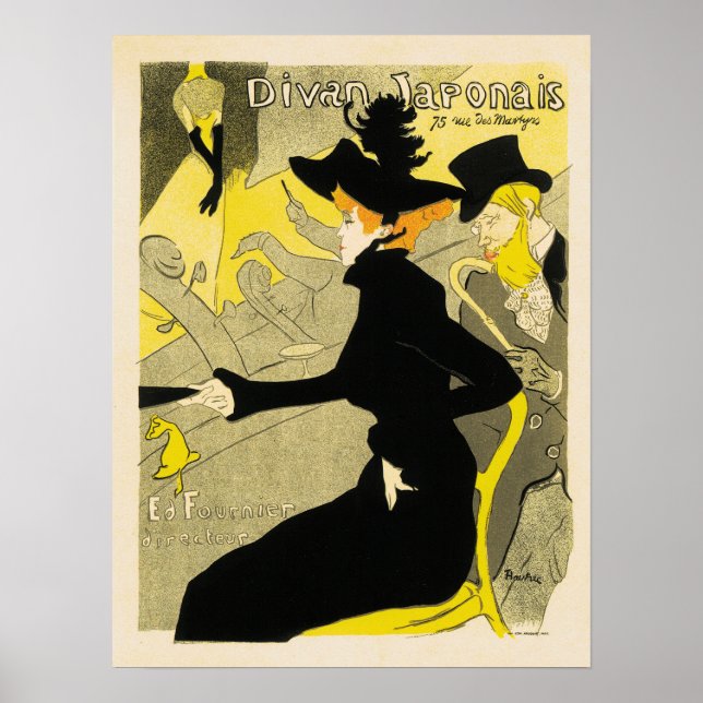 DIVAN JAPONAIS 1894 Henri Toulouse Lautrec Fransk Poster (Framsidan)