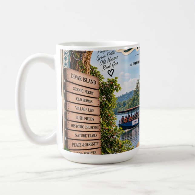 Divar Island — Pärla vid Mandovi-floden 🏝️ Kaffemugg (Vänster)