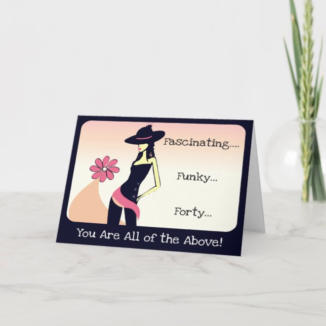 Divas fascinering, Funky 40:e födelsedagskortet Kort (Framsida)