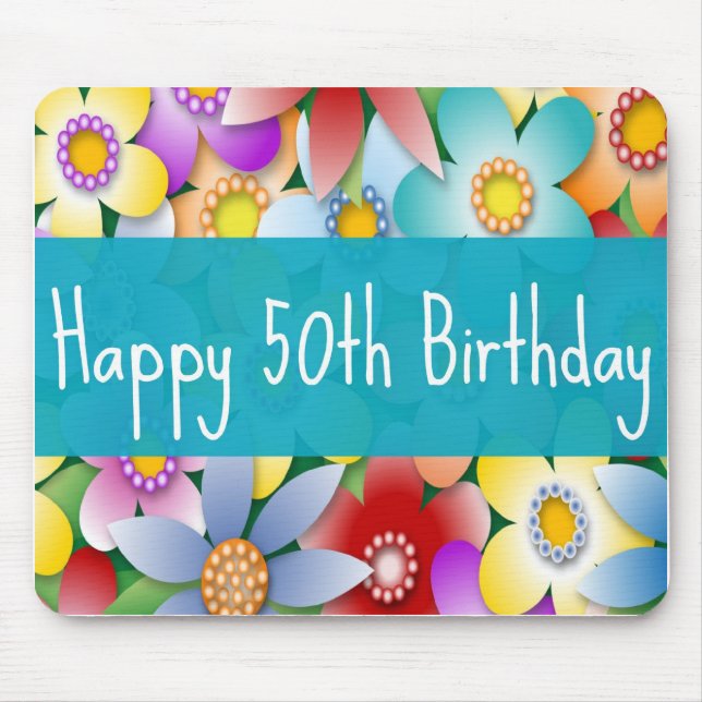 Divas födelsedag Mousepad för lycklig 50th Musmatta (Framsidan)