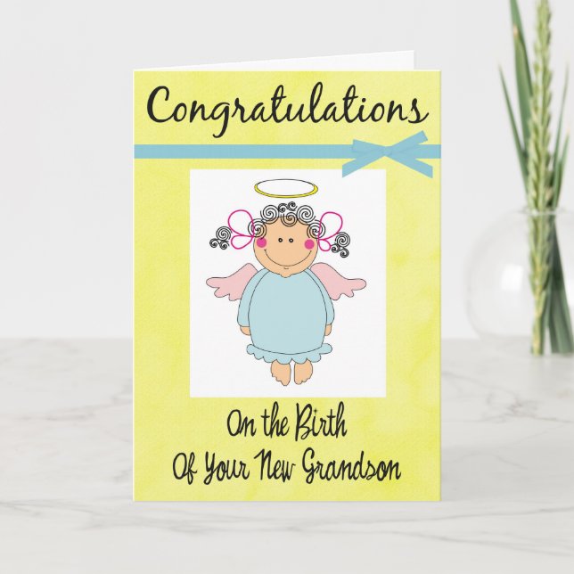 Divas Grattisar - Nytt "Grandson Greeting Card" Kort (Framsida)