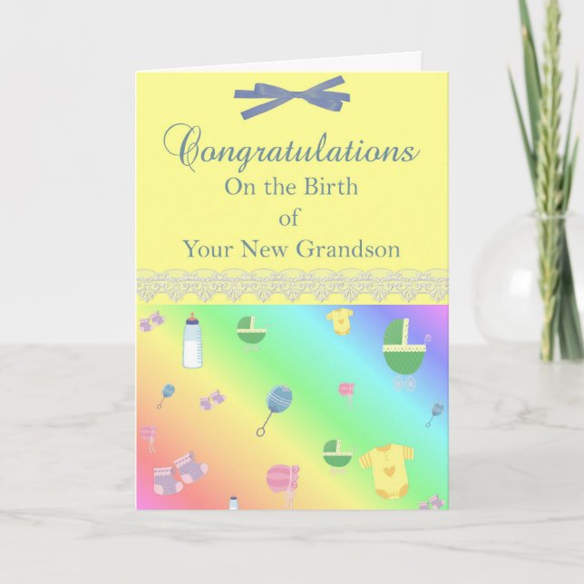 Divas Grattisar - Nytt "Grandson Greeting Card" Kort (Framsida)