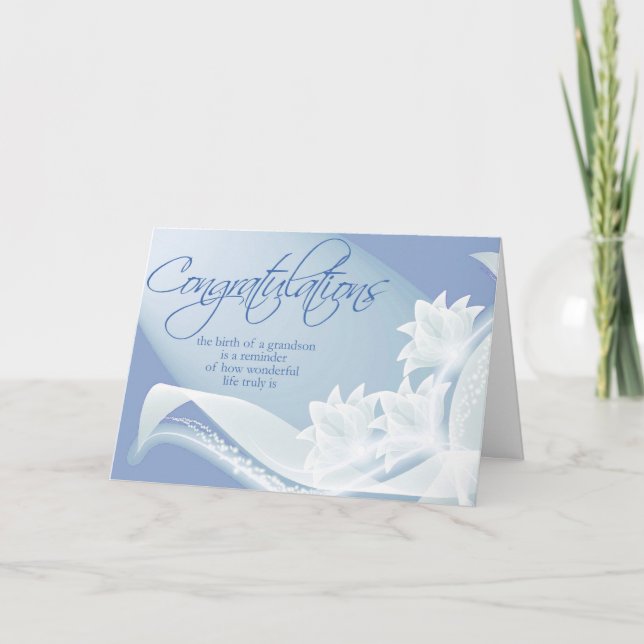 Divas Grattisar - Nytt "Grandson Greeting Card" Kort (Framsida)