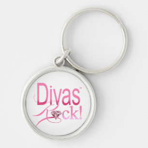 divas+härska rund silverfärgad nyckelring