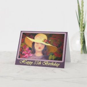 Divas kort för födelsedag för lycklig 55th för