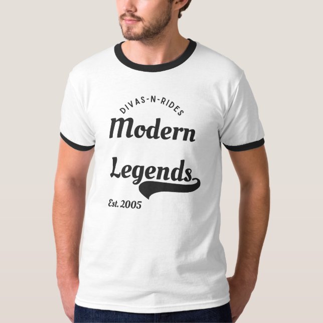 Divas-N-Rides Moderna Legender Herr Ringer T-shirt (Framsida)