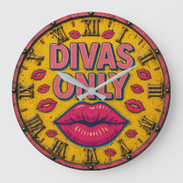 Divas Only Glam Makeup Room Pink Lips Beauty Stor Klocka