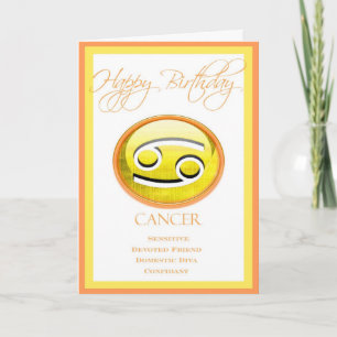 Divas Zodiac Birthday Card for Cancer Kort