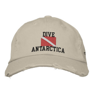 Dive Antarctica Distress Baseball Cap Broderad Keps