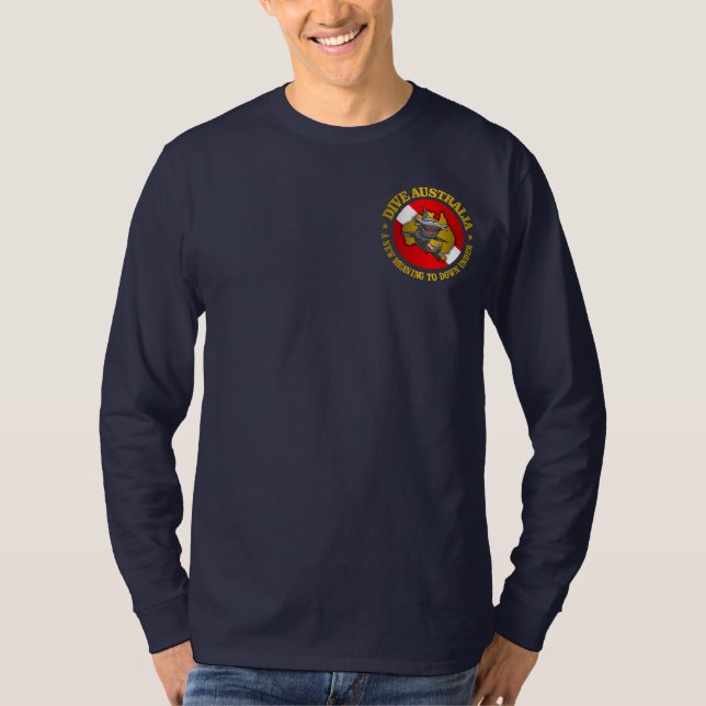 Dive Australia (rd) Hammerhead Apparel T-shirt (Framsida)