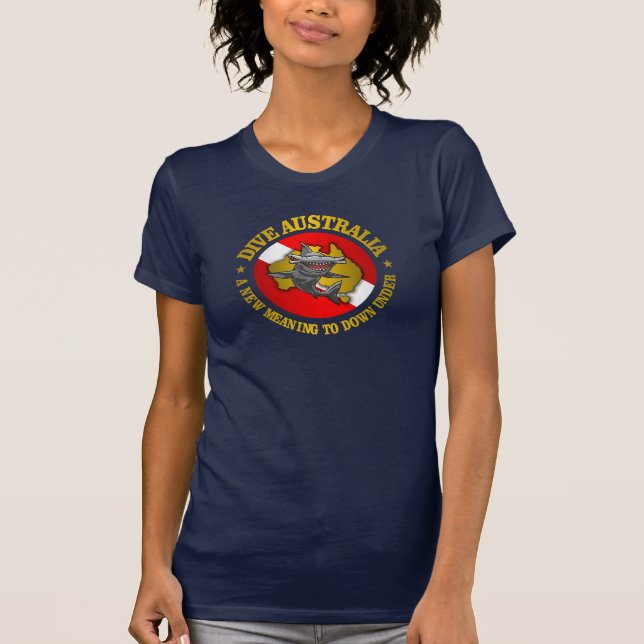 Dive Australia (rd) Hammerhead Apparel Tee Shirt (Framsida)