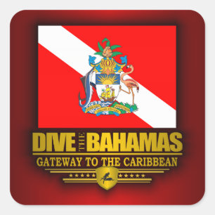 Dive Bahamas 2 Fyrkantigt Klistermärke