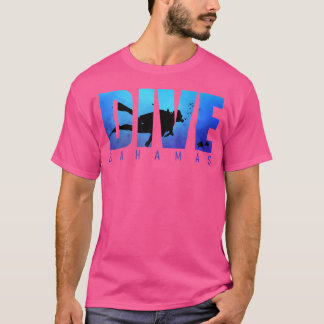 Dive Bahamas Beach Sharks Scuba Diver Reef Diving  T Shirt