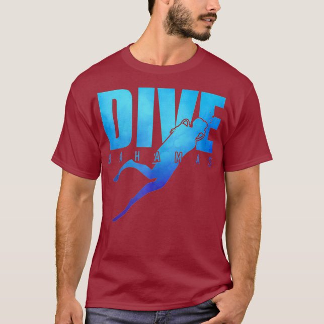 DIVE BAHAMAS Scuba Diver Reef Diving Snorkeling T Shirt (Framsida)