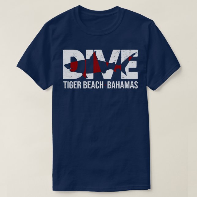 DIVE Bahamas Tiger Beach SCUBA Diving Shark  T Shirt (Design framsida)