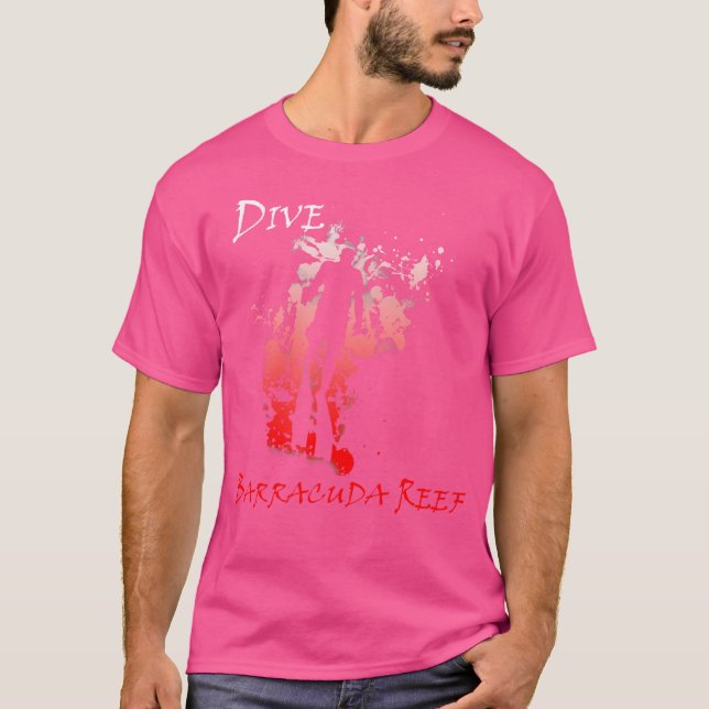Dive Barracuda Reef Florida Vacation Diving T Shirt (Framsida)