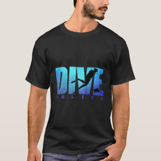 Dive Belize Shark Scuba Diver Reef Freediving Snor T Shirt