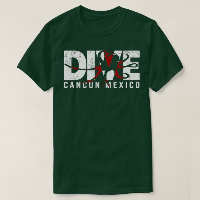 DIVE Cancun Mexico DYKA Octopus T Shirt (Design framsida)