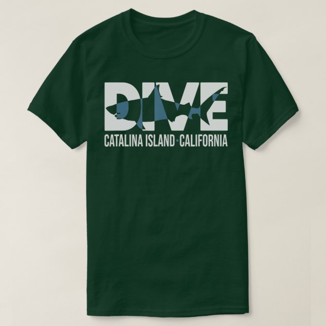 DIVE Catalina Island California SCUBA Diver DIVING T Shirt (Design framsida)
