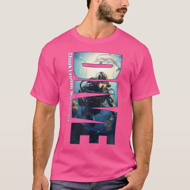 Dive Chuuk Lagoon Dyka Snorkeling T Shirt (Framsida)