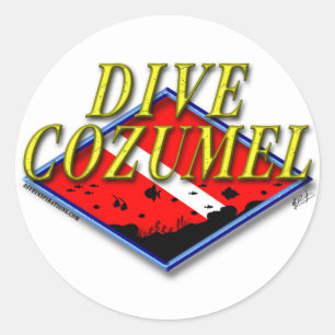 Dive Cozumel Sticker Runt Klistermärke