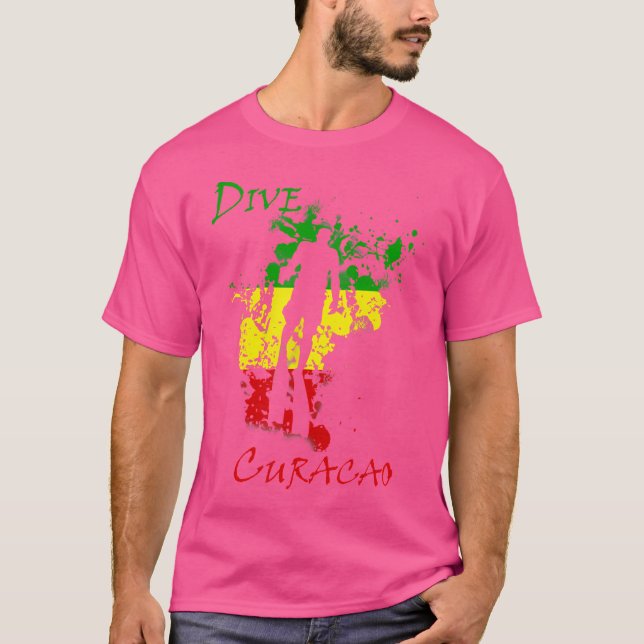 Dive Curacao Väster Indies Vacation Diving T Shirt (Framsida)