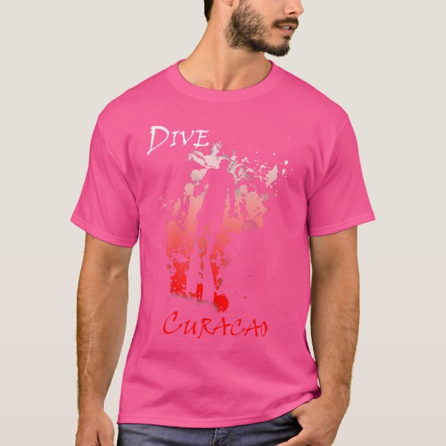 Dive Curacao Väster Indies Vacation Diving T Shirt (Framsida)